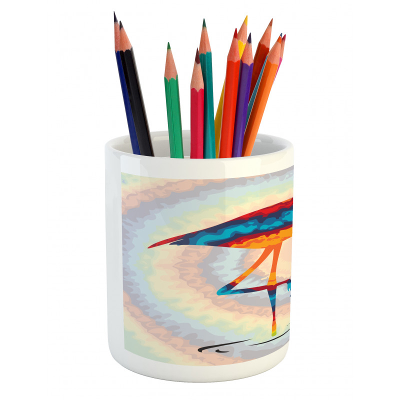 Rainbow Colored Birds Pencil Pen Holder