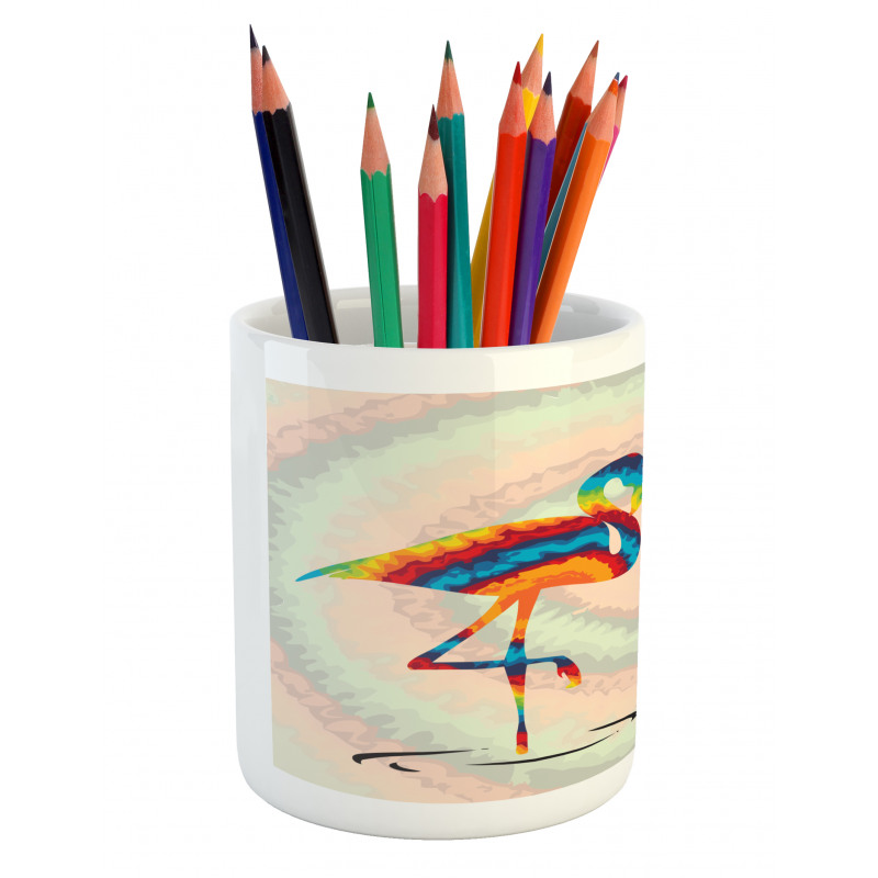 Valentines Funky Birds Pencil Pen Holder