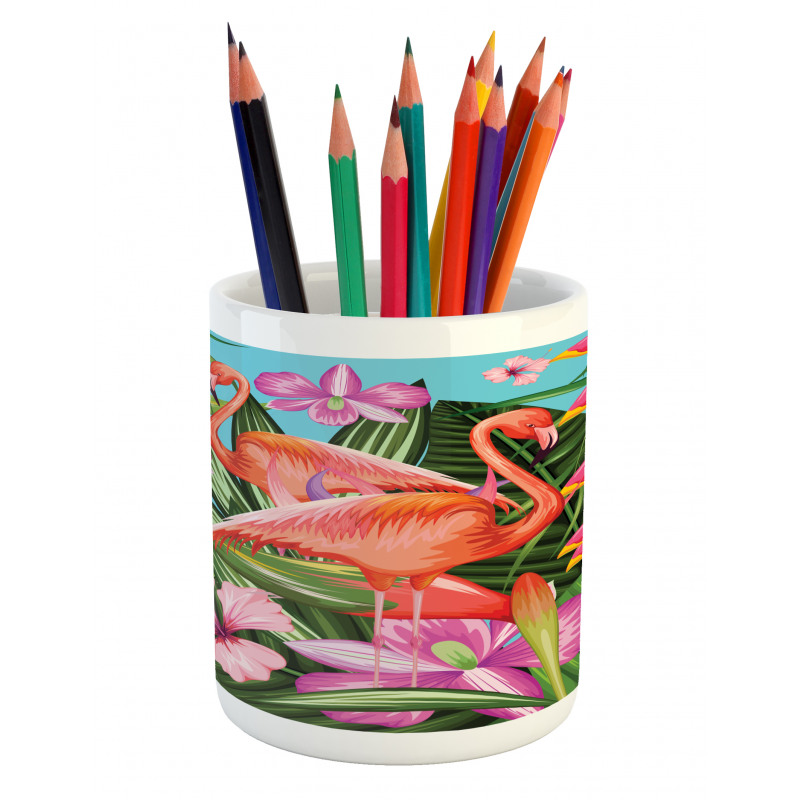 Hibiscus Tropic Flower Pencil Pen Holder