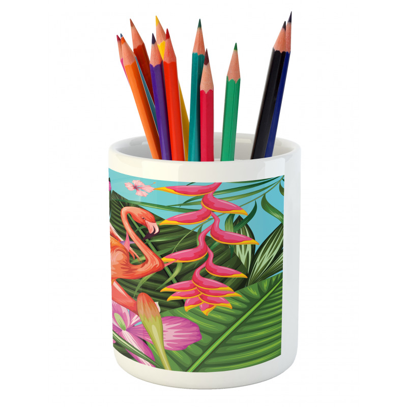 Hibiscus Tropic Flower Pencil Pen Holder