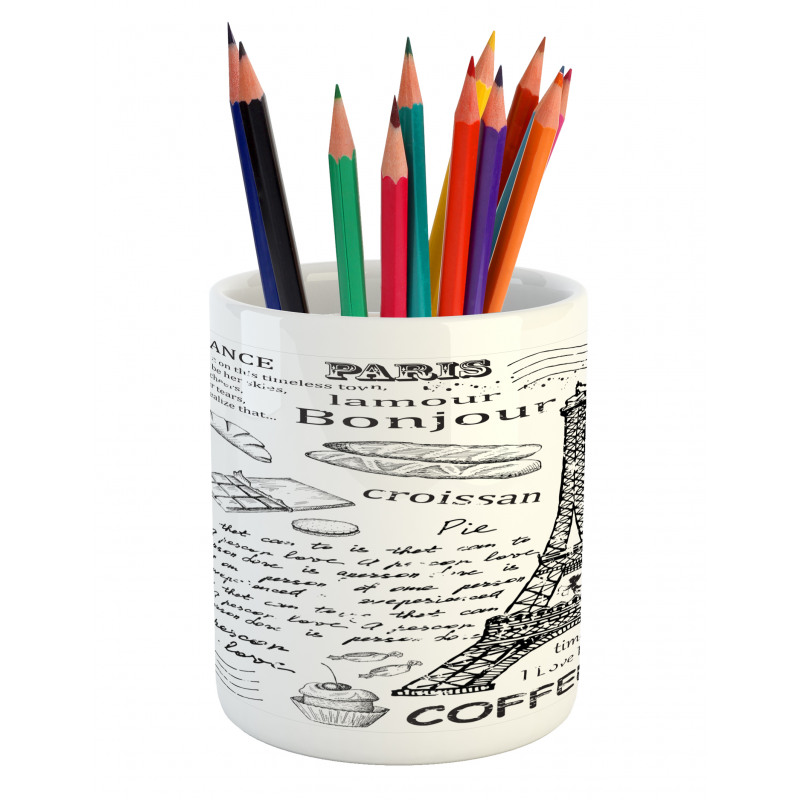 Bonjour Croissan Coffee Pencil Pen Holder