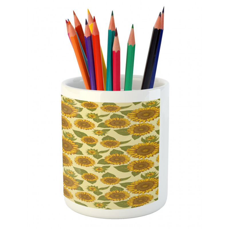 Funky Style Sunflower Pencil Pen Holder