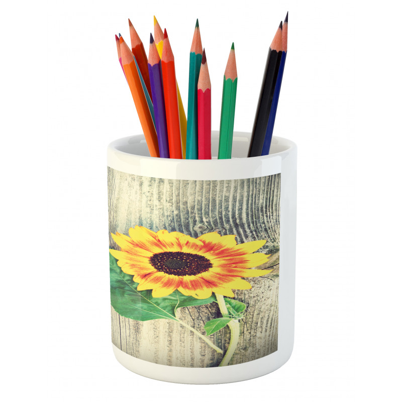 Wood Board Bouquet Pencil Pen Holder