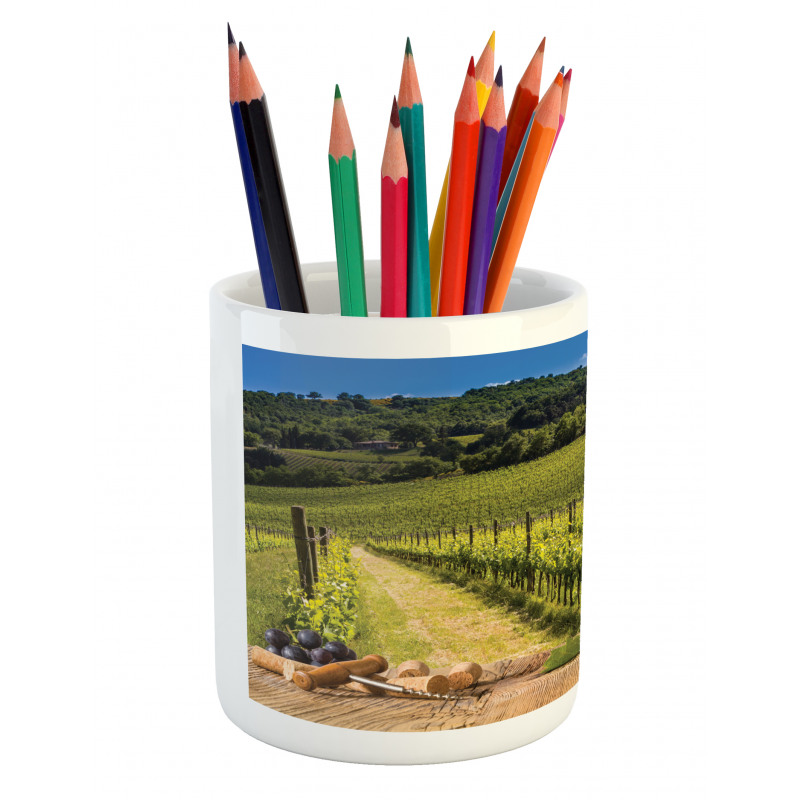 Vineyard Tuscany Grape Pencil Pen Holder