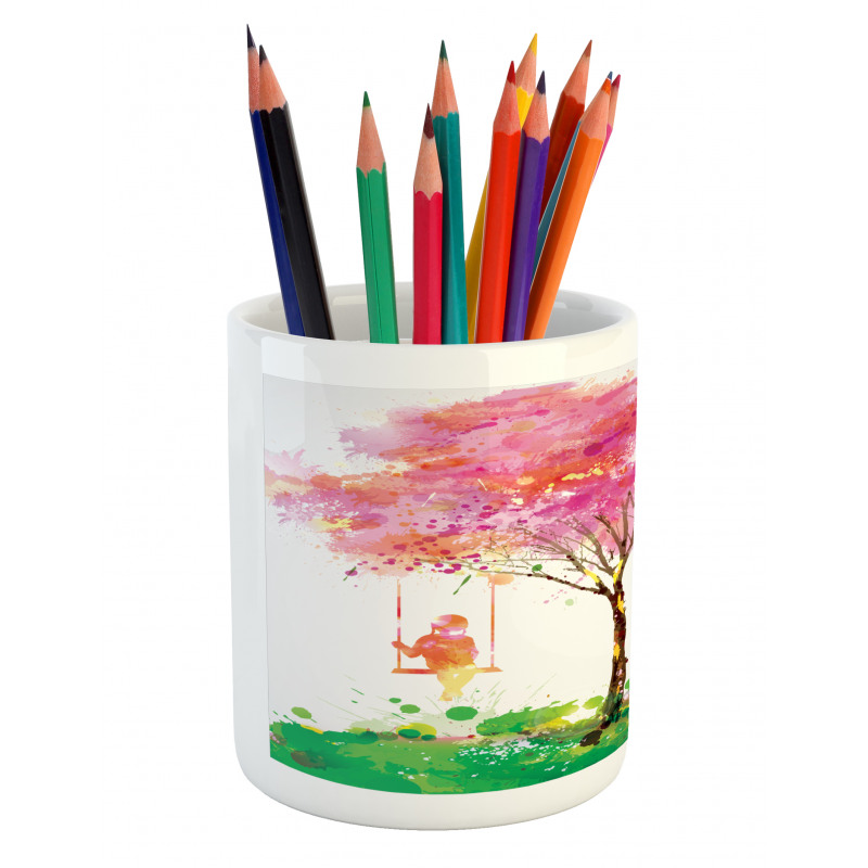 Spring Blossoming Tree Pencil Pen Holder