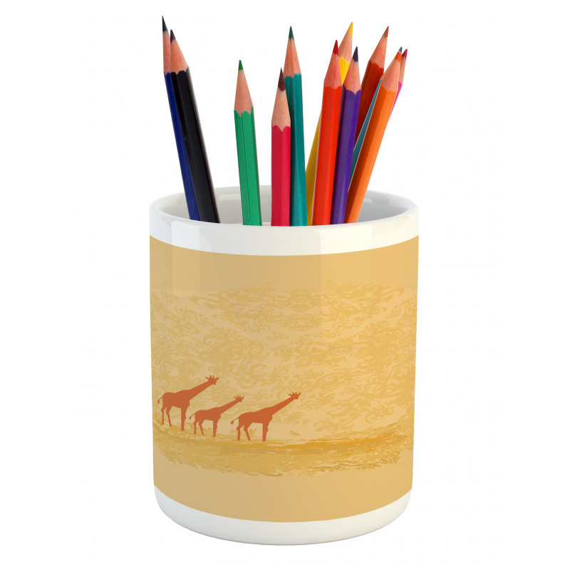 Retro Safari Giraffes Pencil Pen Holder