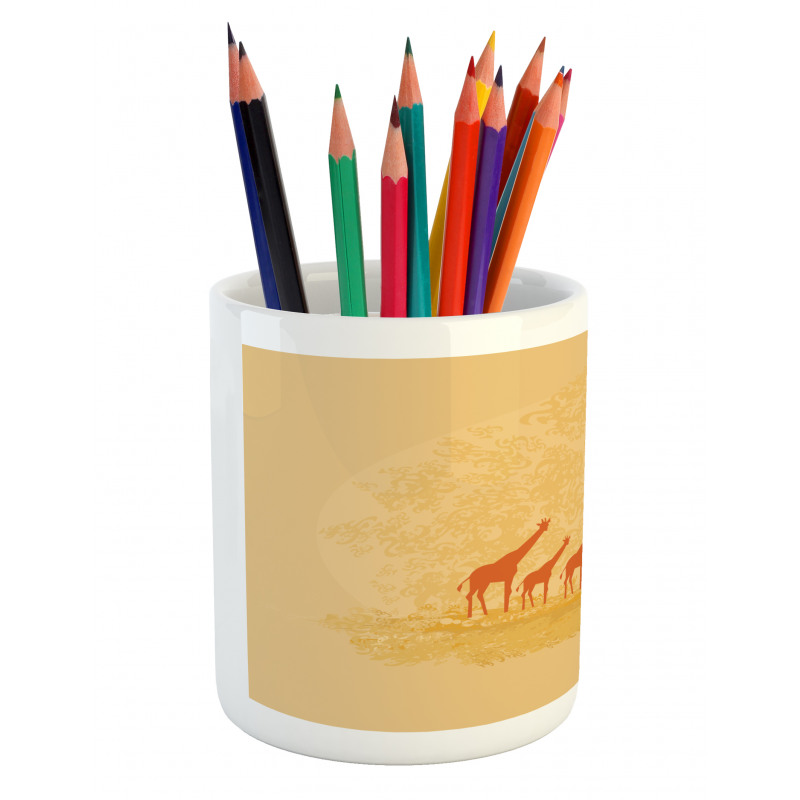 Retro Safari Giraffes Pencil Pen Holder