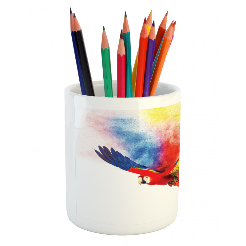 Parrot with Feathers Pencil Pen Holder