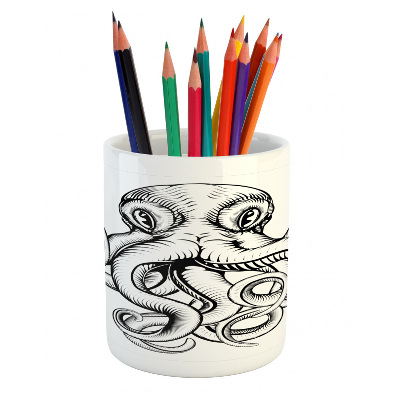 Sketch Monochrome Art Pencil Pen Holder