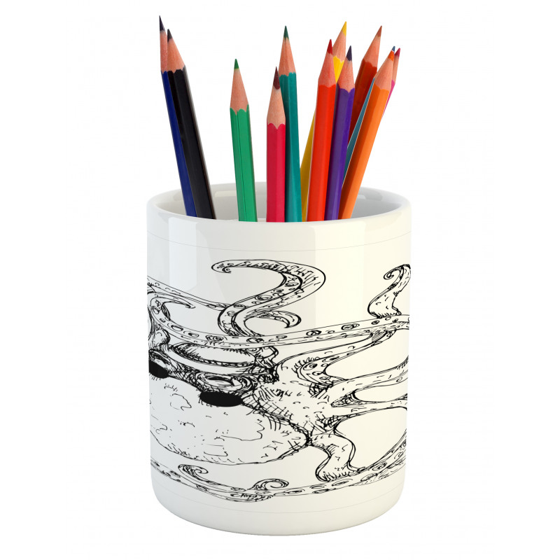 Hipster Animal Sketch Pencil Pen Holder