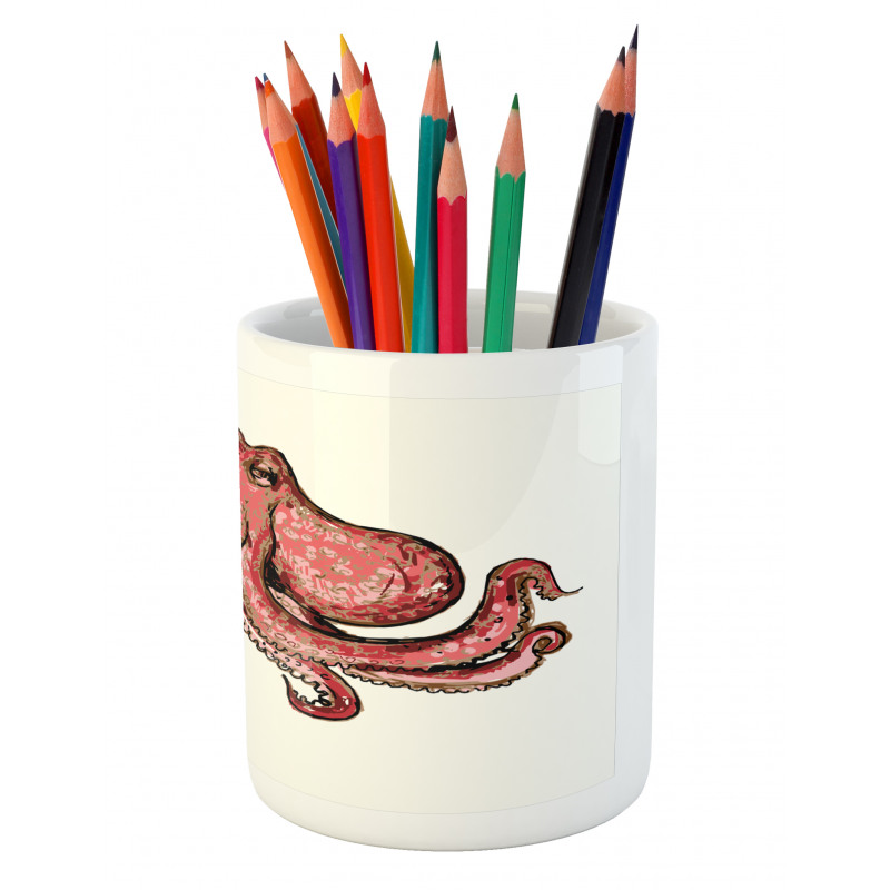 Pink Watercolor Animal Pencil Pen Holder