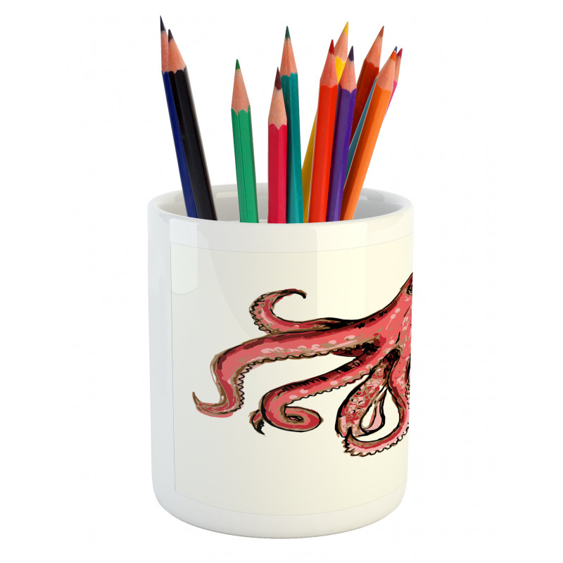 Pink Watercolor Animal Pencil Pen Holder