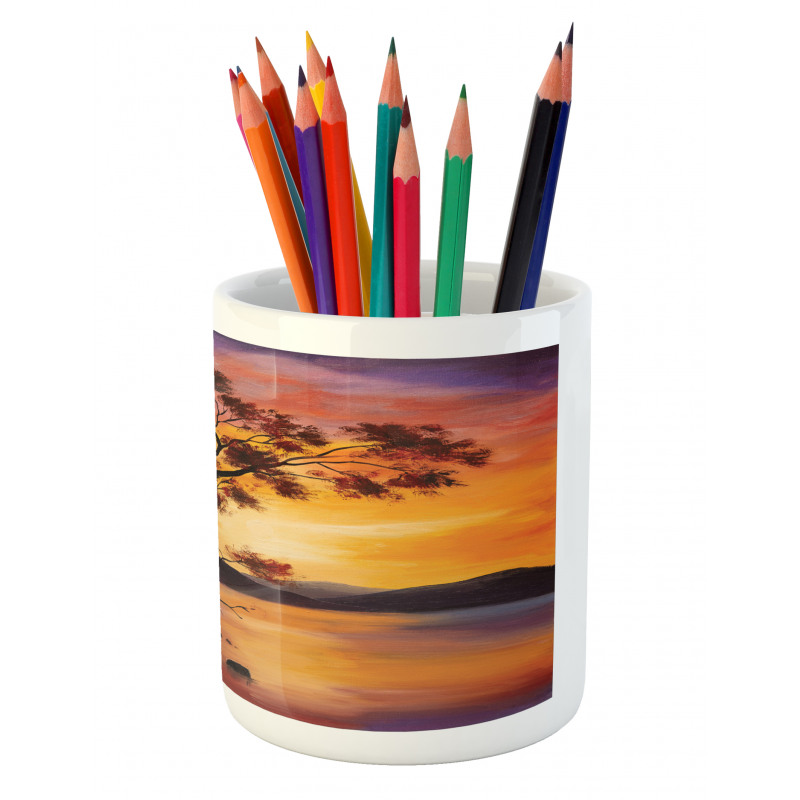 River Mountain Sunset Pencil Pen Holder