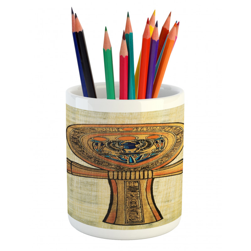 Antique Culture Sign Pencil Pen Holder