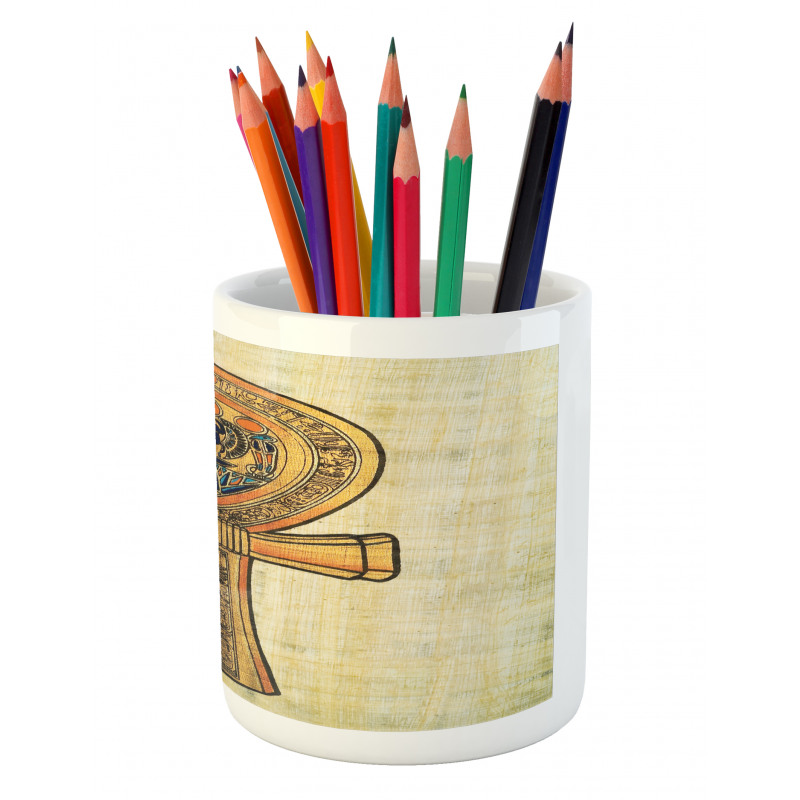 Antique Culture Sign Pencil Pen Holder