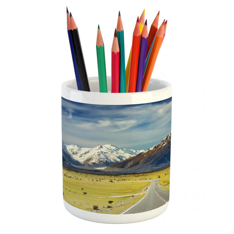 Snowy Mountains Alps Pencil Pen Holder