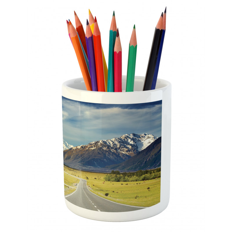 Snowy Mountains Alps Pencil Pen Holder