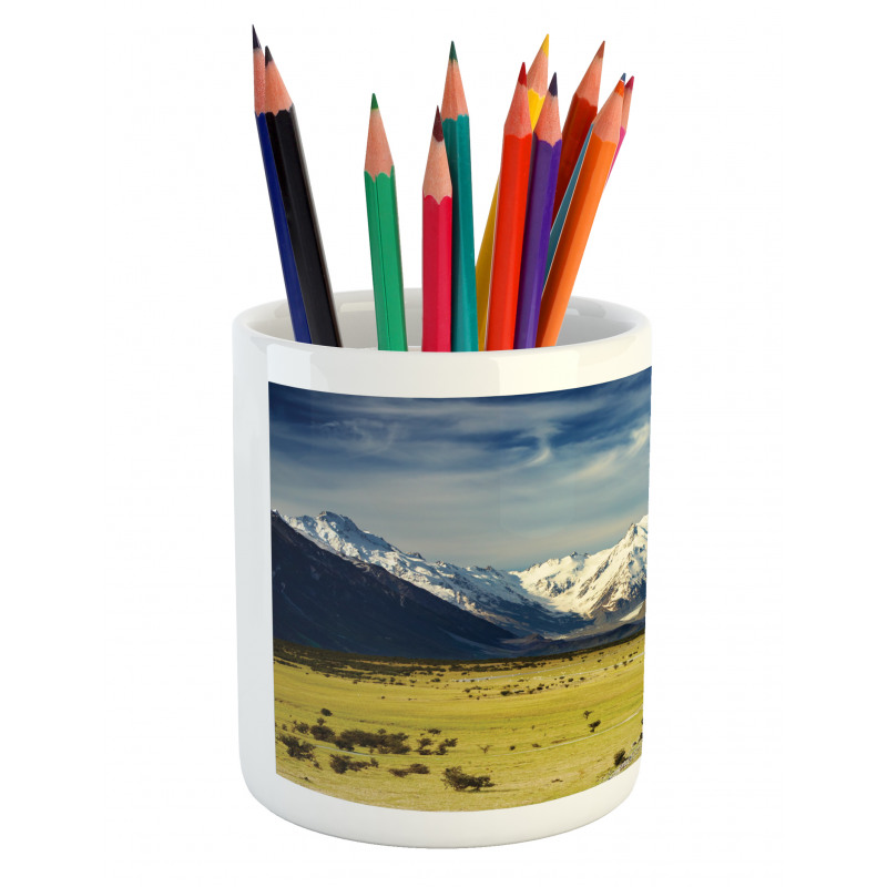 Snowy Mountains Alps Pencil Pen Holder