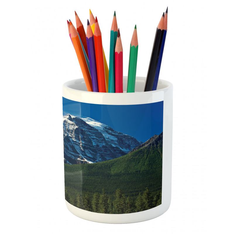 Snowy Peaks Trees Park Pencil Pen Holder