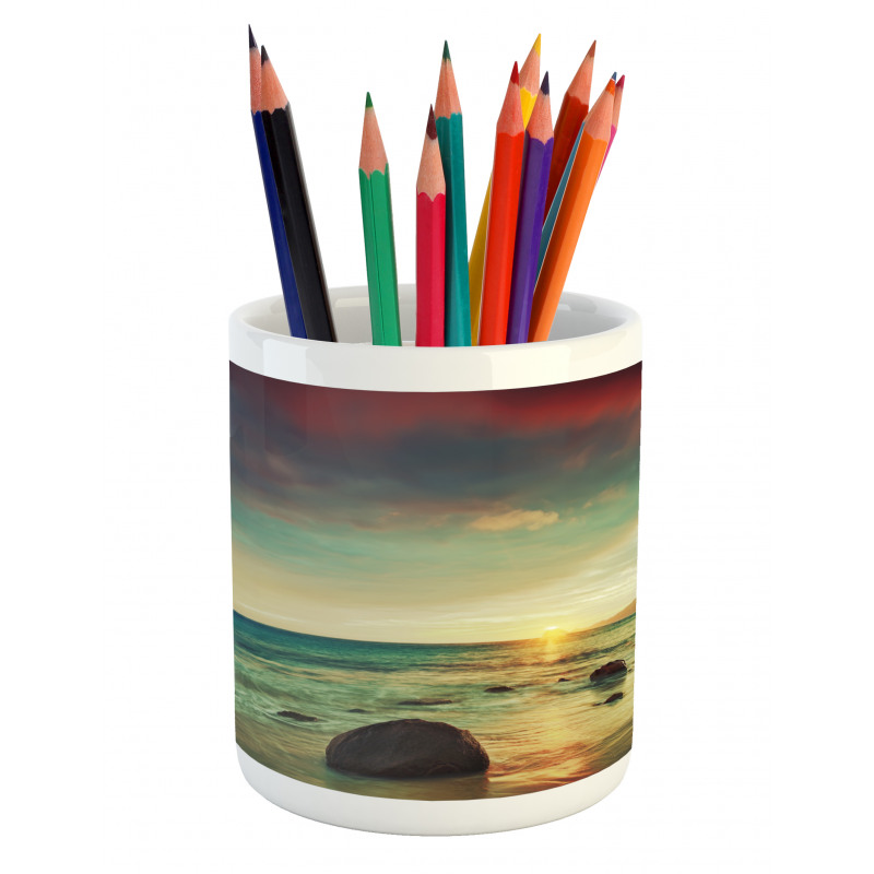 Dramatic Sunrise Tropical Pencil Pen Holder