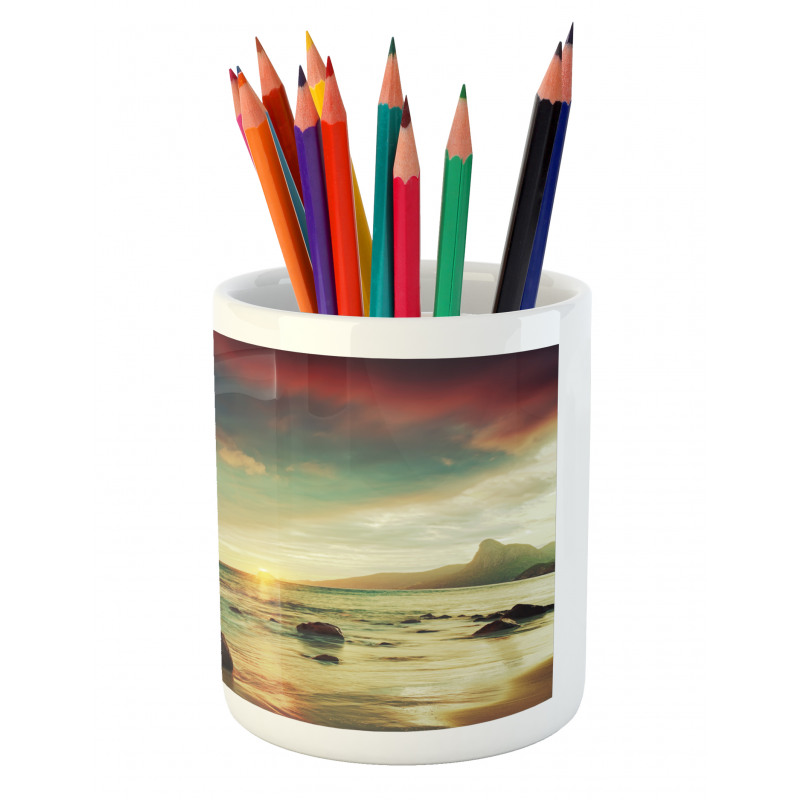 Dramatic Sunrise Tropical Pencil Pen Holder