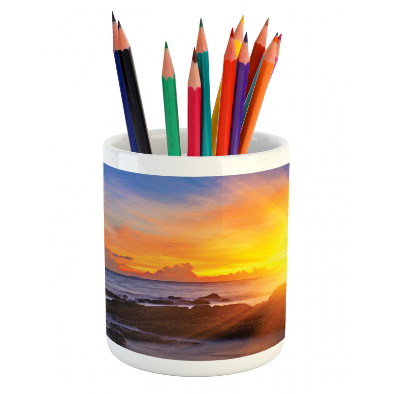 Colorful Sunset Sky Pencil Pen Holder