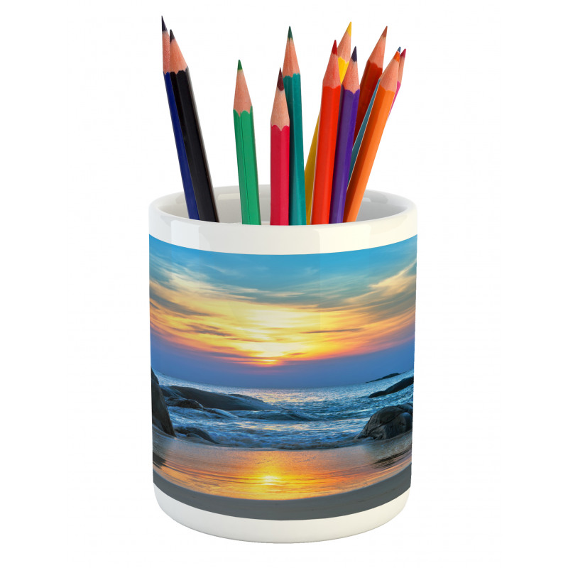 Sandy Peaceful Beach Pencil Pen Holder