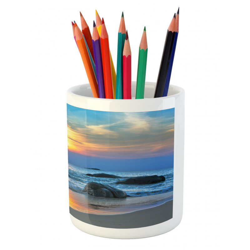 Sandy Peaceful Beach Pencil Pen Holder