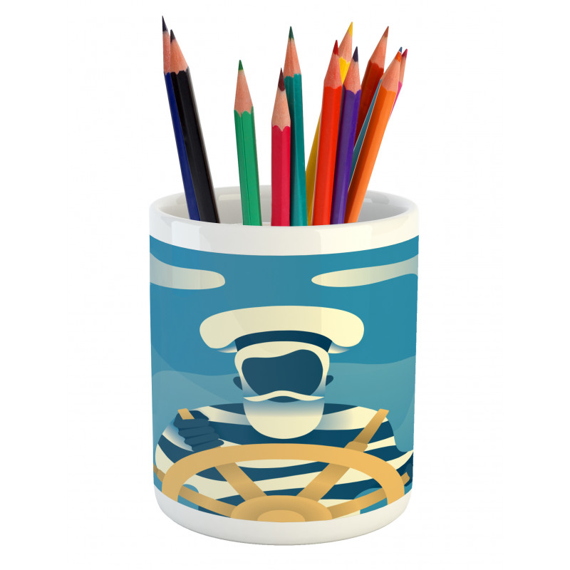 Sailor in the Ocean Pencil Pen Holder