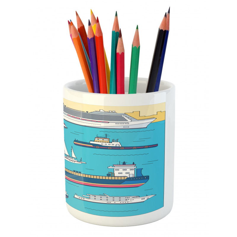 Ships Yacht Ferry Pencil Pen Holder