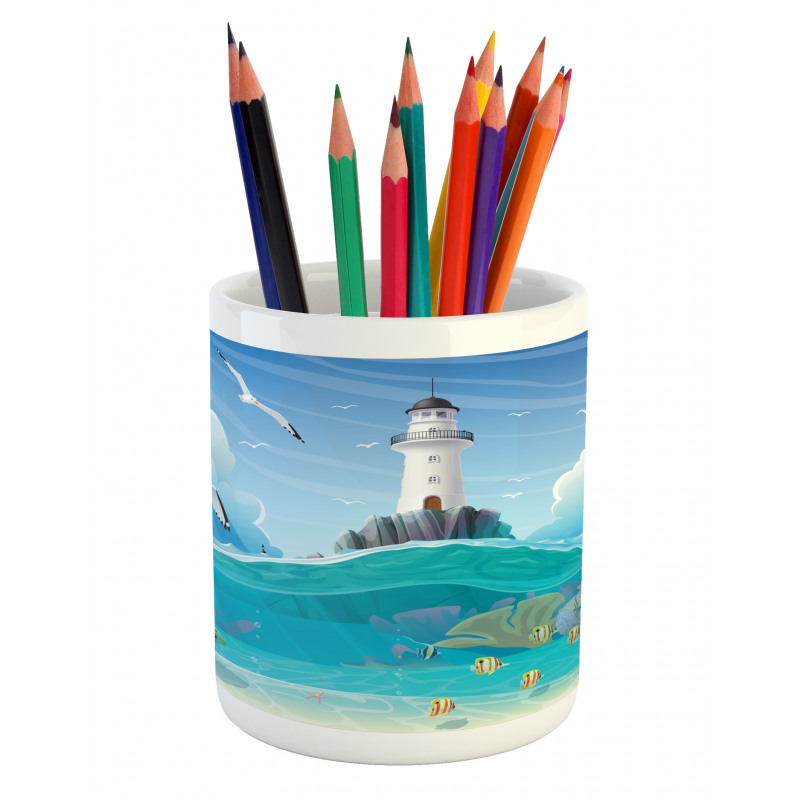 Watchtower Seagulls Pencil Pen Holder