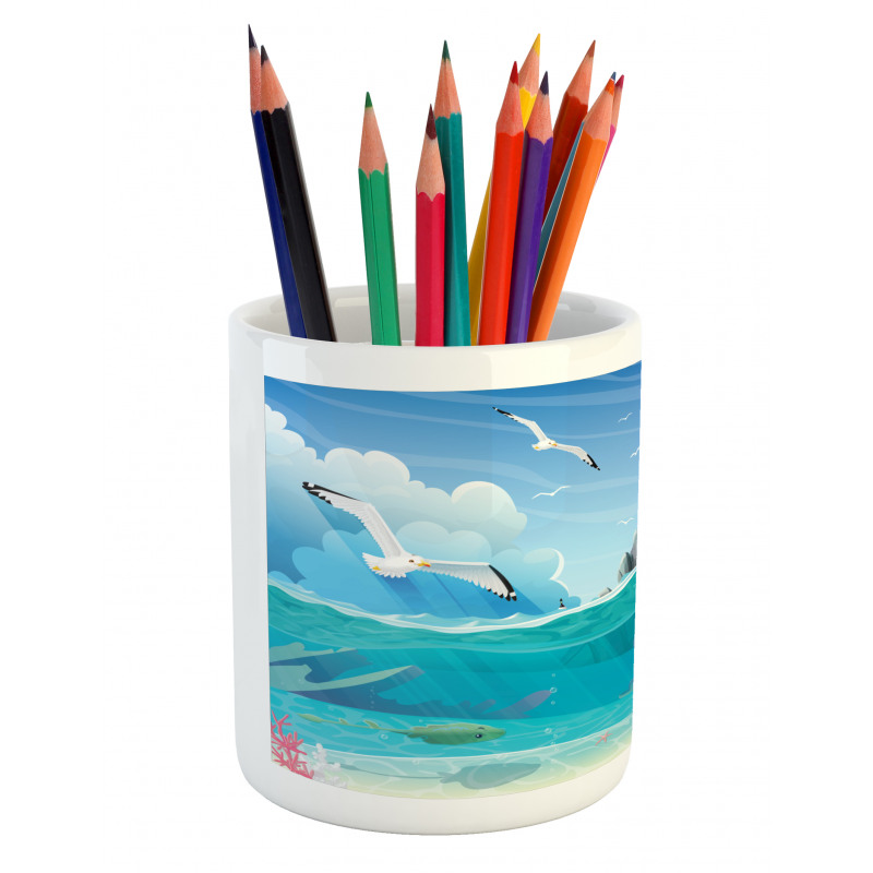 Watchtower Seagulls Pencil Pen Holder