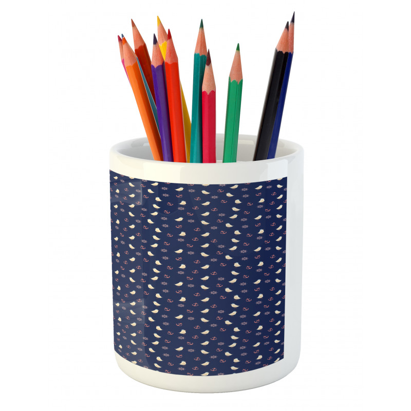 Birds in Marine Hats Pencil Pen Holder