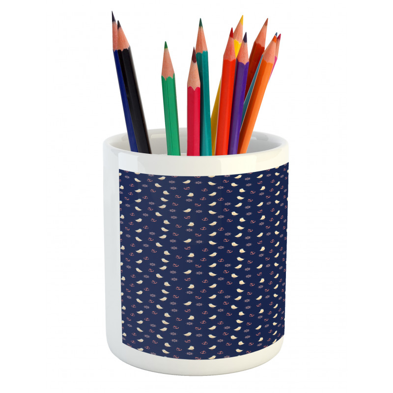 Birds in Marine Hats Pencil Pen Holder