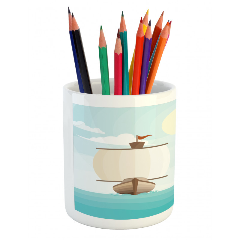 Sailboat in the Ocean Pencil Pen Holder