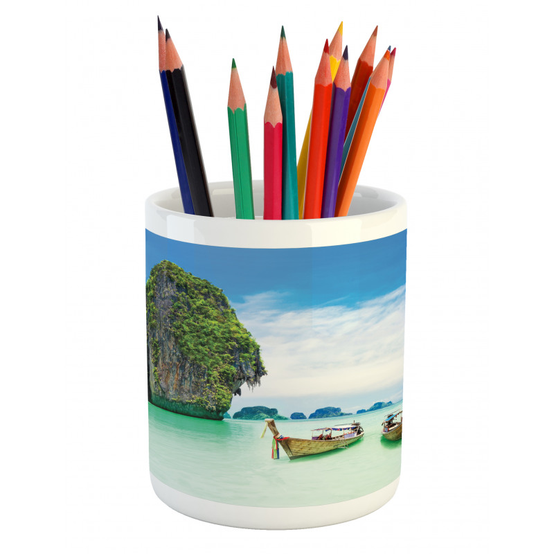 Rock in the Sea Coast Pencil Pen Holder