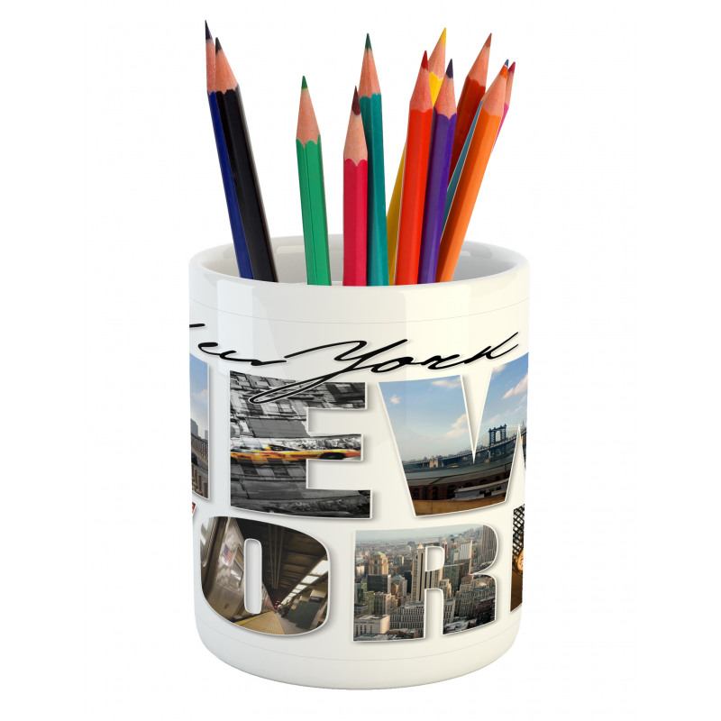 New York Collage Pencil Pen Holder