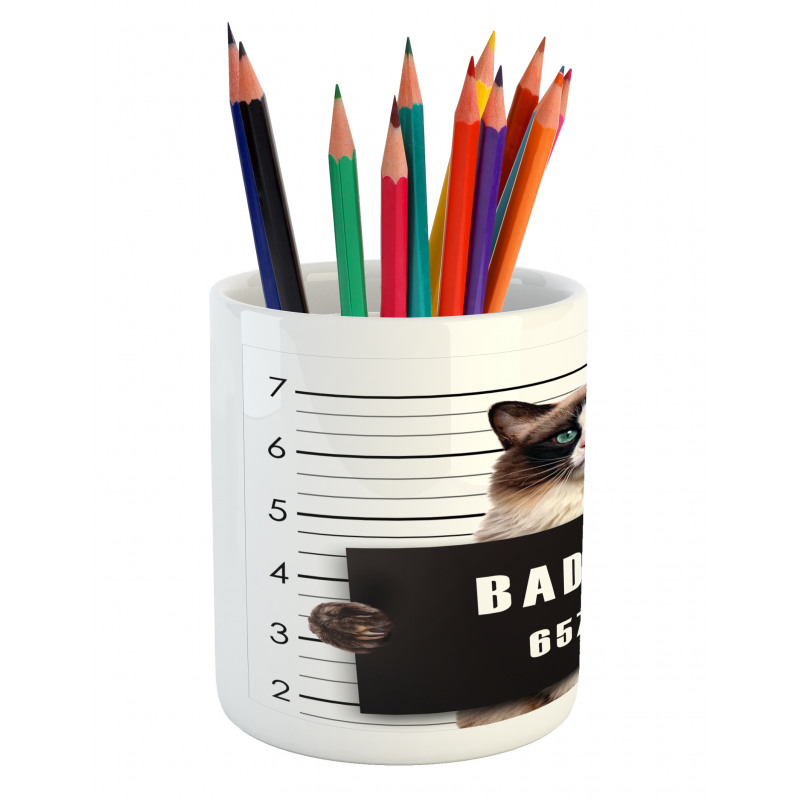 Jail Kitty Under Arrest Pencil Pen Holder