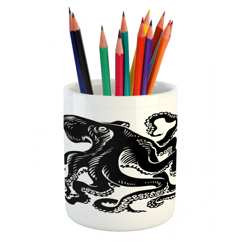 Monochrome Animal Sketch Pencil Pen Holder