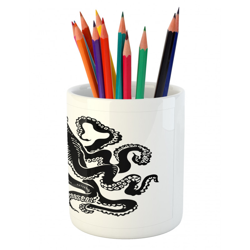 Monochrome Animal Sketch Pencil Pen Holder