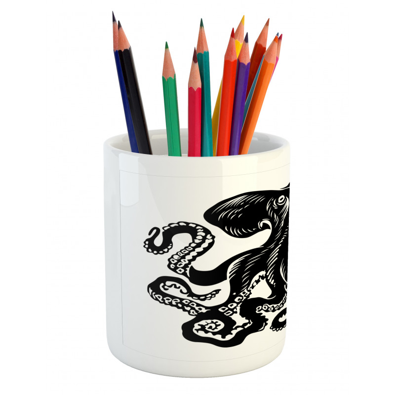 Monochrome Animal Sketch Pencil Pen Holder