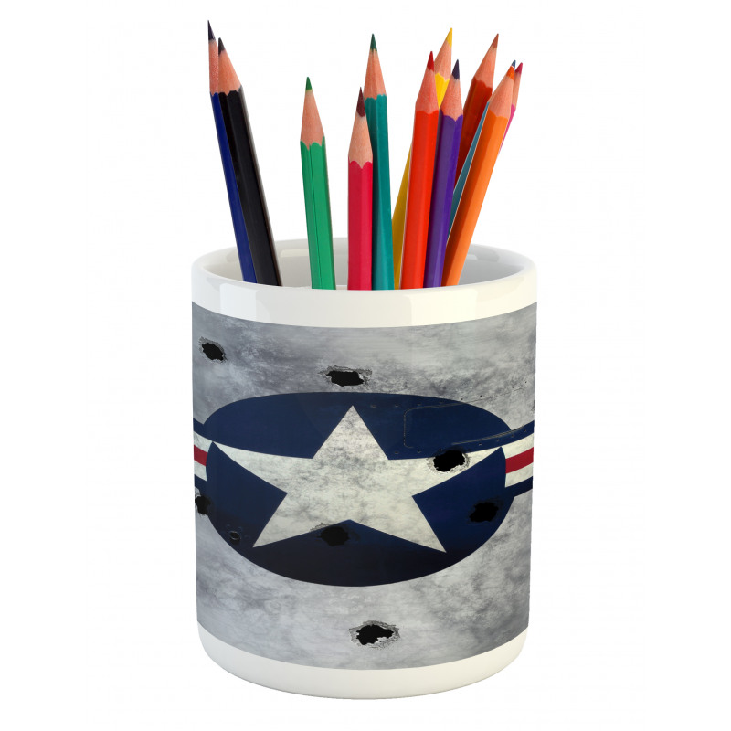 Star on Round Circle Pencil Pen Holder