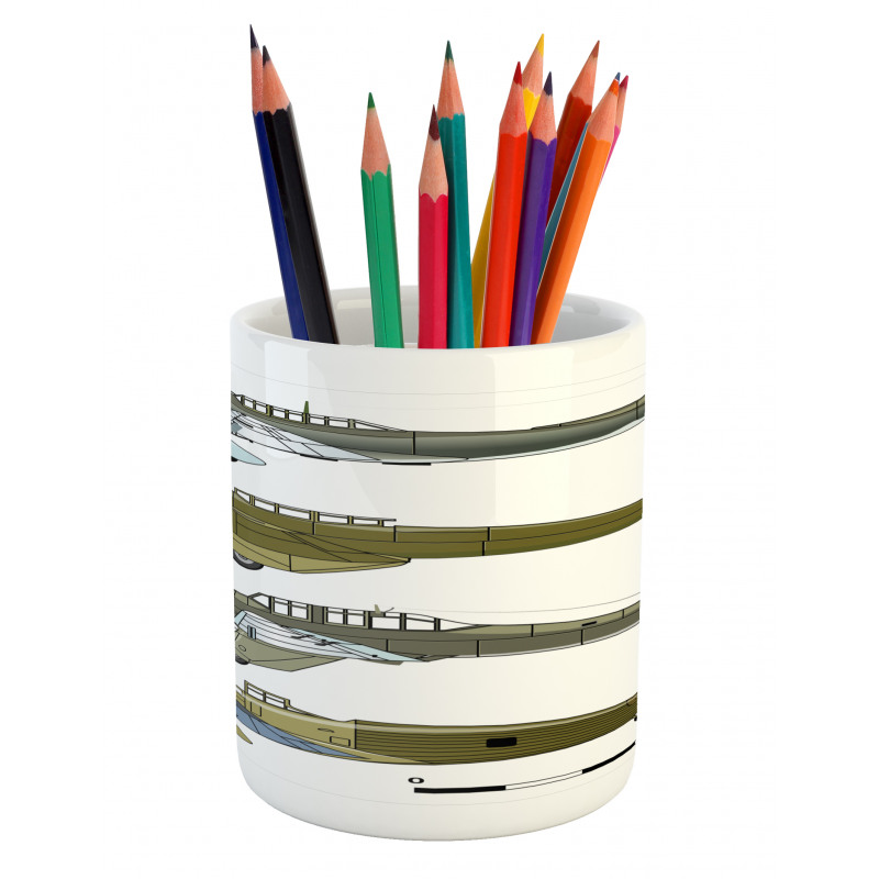 Old Dive Planes Jets Pencil Pen Holder