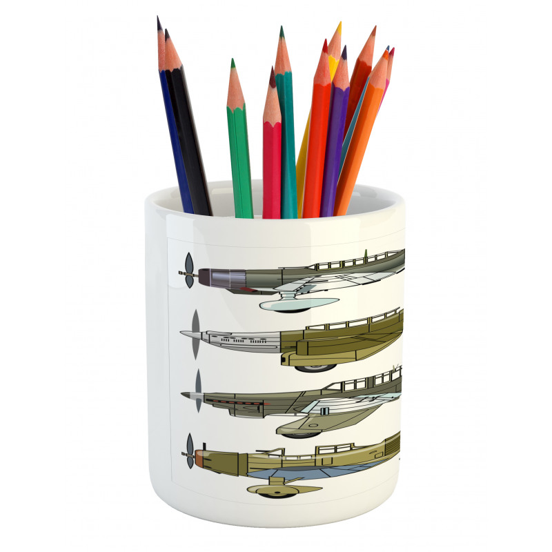 Old Dive Planes Jets Pencil Pen Holder