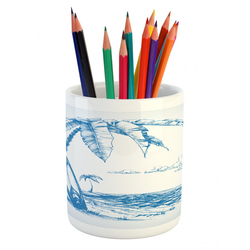 Surf Hawaiian Beach Pencil Pen Holder