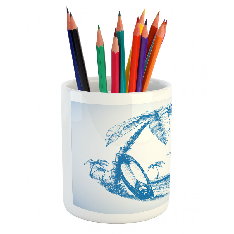 Surf Hawaiian Beach Pencil Pen Holder