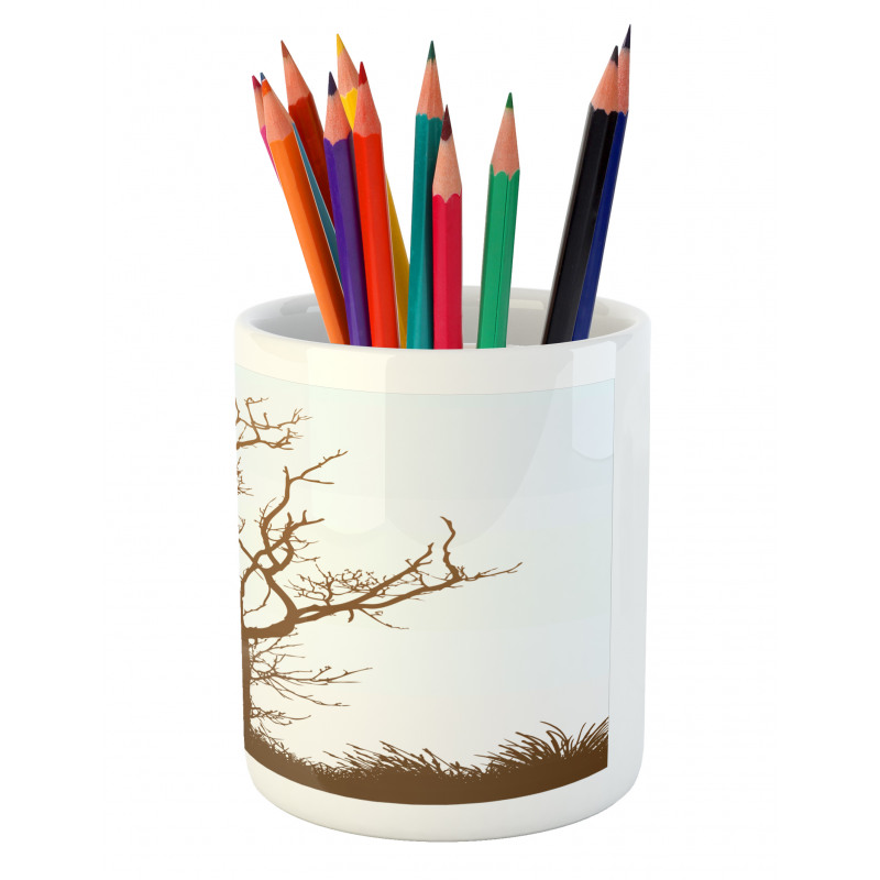 Owl Autumn Tree Branch Pencil Pen Holder