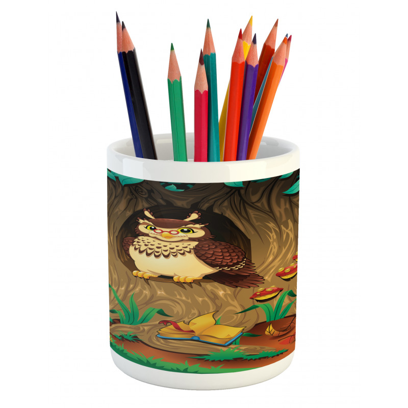 Nanny Grandma Sage Owl Pencil Pen Holder