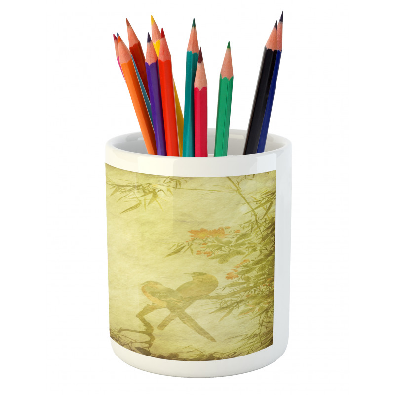 Branch and Bamboo Stems Pencil Pen Holder