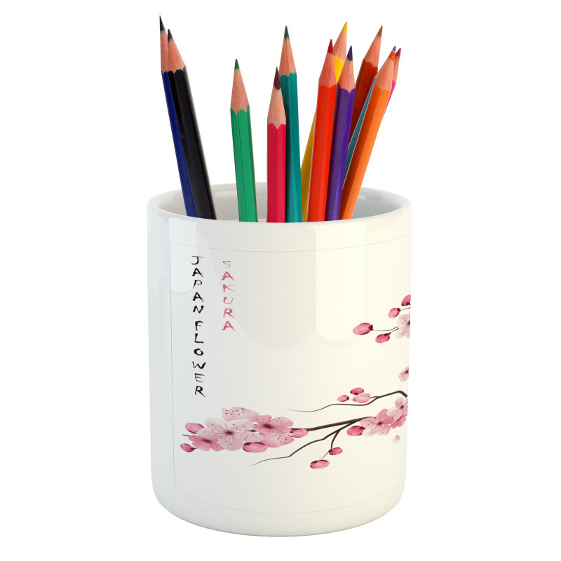 Japanese Cherry Branch Pencil Pen Holder